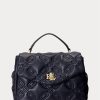 Refined Navy Women’s Ralph Lauren Quilted Leather Medium Farrah Satchel Bags