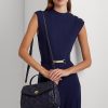 Refined Navy Women’s Ralph Lauren Quilted Leather Medium Farrah Satchel Bags
