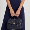 Refined Navy Women’s Ralph Lauren Quilted Leather Medium Farrah Satchel Bags
