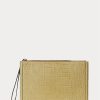 Sand Women’s Ralph Lauren Embossed Leather Envelope Handbag
