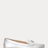Silver Women’s Ralph Lauren Barnsbury Metallic Nappa Leather Driver Flat Shoes Silver Women’s Ralph Lauren Barnsbury Metallic Nappa Leather Driver Flat Shoes