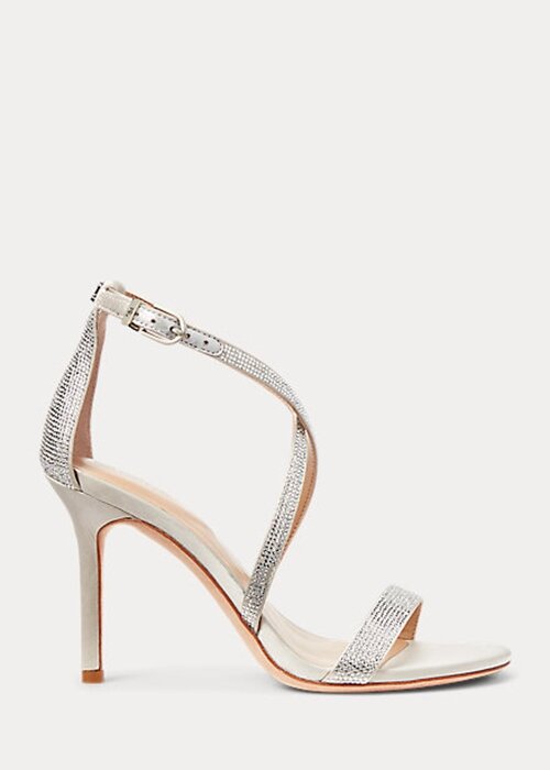 Silver Women’s Ralph Lauren Gabriele Satin & Crystal Sandals Silver Women’s Ralph Lauren Gabriele Satin & Crystal Sandals