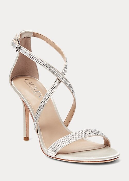 Silver Women’s Ralph Lauren Gabriele Satin & Crystal Sandals Silver Women’s Ralph Lauren Gabriele Satin & Crystal Sandals