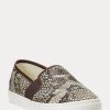 Snake Women’s Ralph Lauren Jinny Embossed Leather Slip-On Sneakers