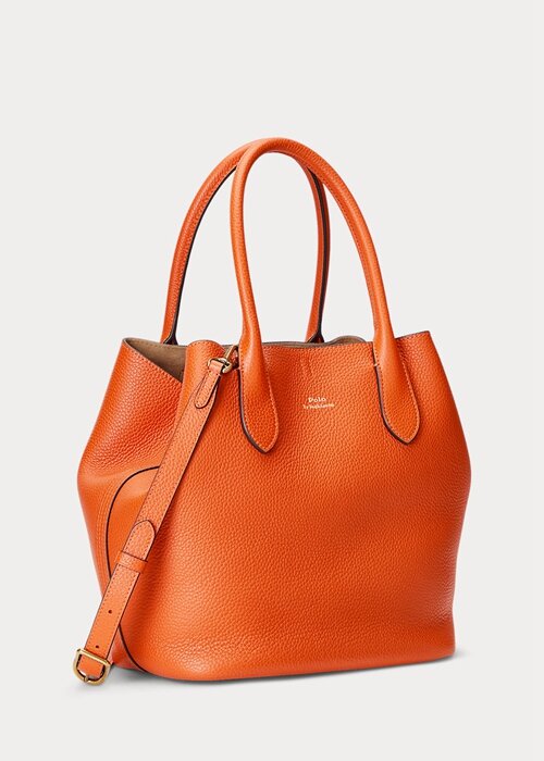 Sunset Orange Women’s Ralph Lauren Reversible Leather Medium Bellport Tote Bags Sunset Orange Women’s Ralph Lauren Reversible Leather Medium Bellport Tote Bags