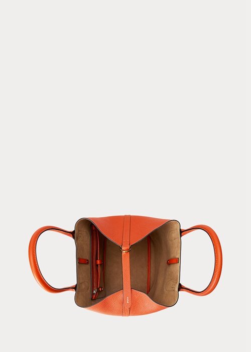 Sunset Orange Women’s Ralph Lauren Reversible Leather Medium Bellport Tote Bags Sunset Orange Women’s Ralph Lauren Reversible Leather Medium Bellport Tote Bags