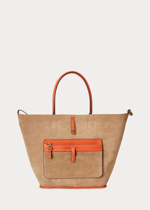 Sunset Orange Women’s Ralph Lauren Reversible Leather Medium Bellport Tote Bags Sunset Orange Women’s Ralph Lauren Reversible Leather Medium Bellport Tote Bags