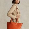 Sunset Orange Women’s Ralph Lauren Reversible Leather Medium Bellport Tote Bags Sunset Orange Women’s Ralph Lauren Reversible Leather Medium Bellport Tote Bags