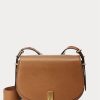 Tan Women’s Ralph Lauren Polo ID Calfskin Saddle Bags