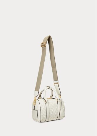 Vanilla/Buff Women’s Ralph Lauren Debossed Leather Small Kaden Satchel Bags