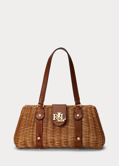 Walnut/Lauren Tan Women’s Ralph Lauren Rattan Medium Lilly Satchel Bags Walnut/Lauren Tan Women’s Ralph Lauren Rattan Medium Lilly Satchel Bags