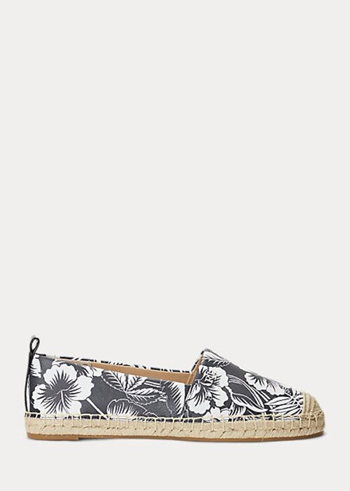 White / Black Women’s Ralph Lauren Cameryn III Floral Leather Espadrille White / Black Women’s Ralph Lauren Cameryn III Floral Leather Espadrille