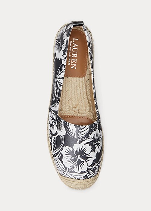White / Black Women’s Ralph Lauren Cameryn III Floral Leather Espadrille White / Black Women’s Ralph Lauren Cameryn III Floral Leather Espadrille