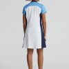 White / Blue Women’s Ralph Lauren Color-Blocked Stretch Jersey Dress