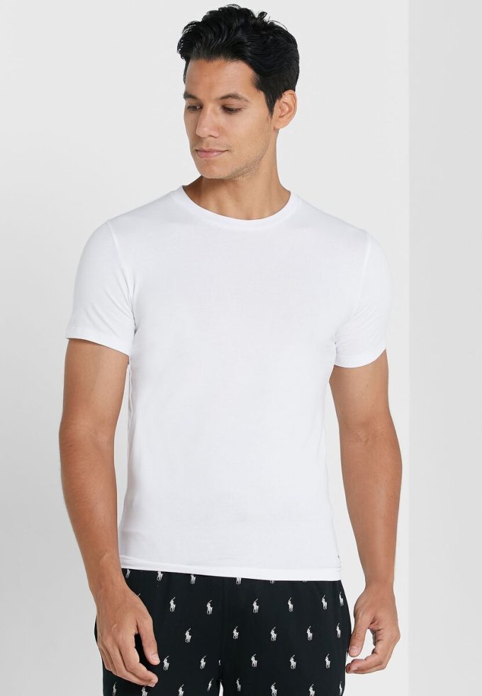 White Men’s Ralph Lauren 2 Pack Essential Crew Neck T Shirts