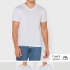 White Men’s Ralph Lauren 2 Pack Essential V- Neck T Shirts
