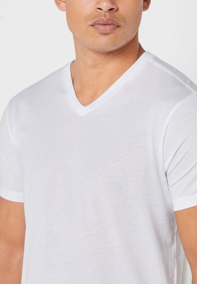 White Men’s Ralph Lauren 2 Pack Essential V- Neck T Shirts
