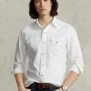 White Men’s Ralph Lauren Classic Fit Oxford Western  Shirts