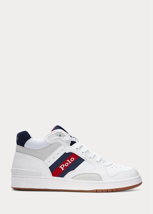 White Men’s Ralph Lauren Court Mid Pro Sneakers White Men’s Ralph Lauren Court Mid Pro Sneakers