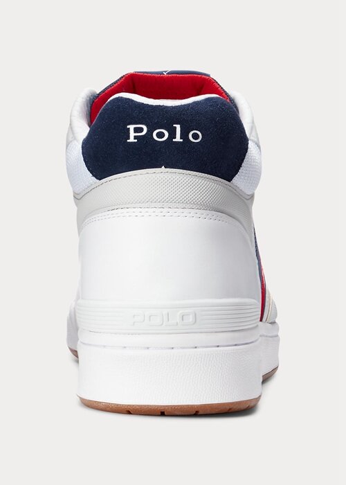 White Men’s Ralph Lauren Court Mid Pro Sneakers White Men’s Ralph Lauren Court Mid Pro Sneakers