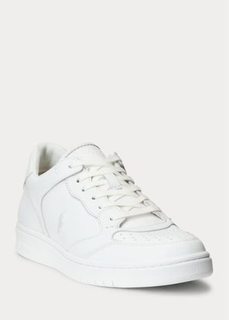 White Men’s Ralph Lauren Court Sneakers