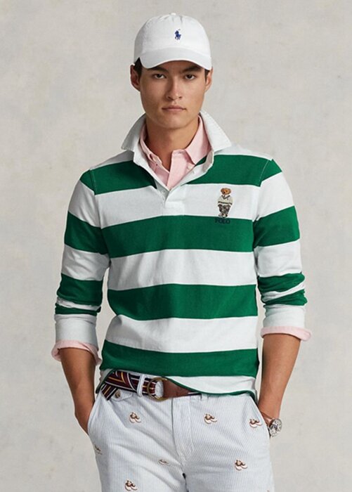 White Men’s Ralph Lauren Custom Slim Fit Bear Rugby Polo Shirts White Men’s Ralph Lauren Custom Slim Fit Bear Rugby Polo Shirts