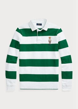 White Men’s Ralph Lauren Custom Slim Fit Bear Rugby Polo Shirts