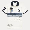 White Men’s Ralph Lauren Custom Slim Fit Big Pony Mesh Polo Shirts