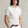 White Men’s Ralph Lauren Custom Slim Fit Mesh Polo Shirts