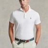 White Men’s Ralph Lauren Custom Slim Fit Soft Cotton Polo Shirts