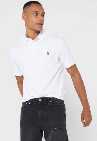 White Men’s Ralph Lauren Essential Polo Shirts