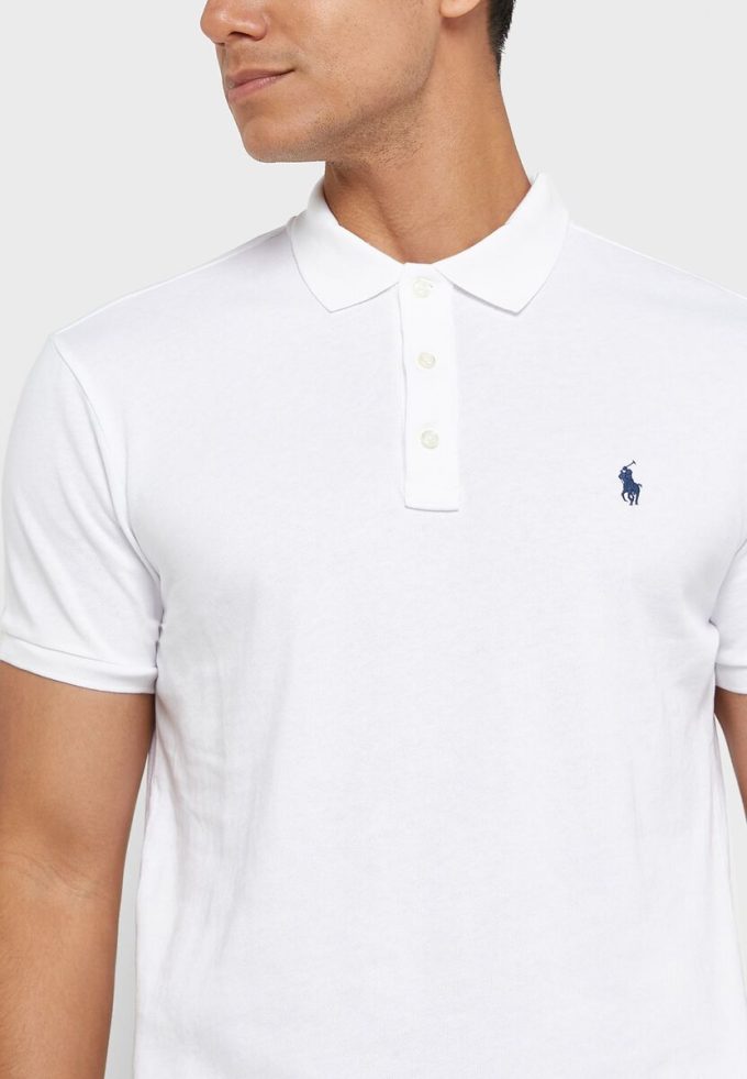 White Men’s Ralph Lauren Essential Polo Shirts