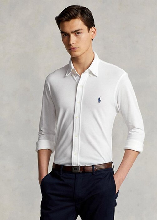 White Men’s Ralph Lauren Featherweight Mesh Shirts White Men’s Ralph Lauren Featherweight Mesh Shirts