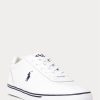 White Men’s Ralph Lauren Hanford Leather Sneakers