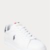 White Men’s Ralph Lauren Heritage Court II Leather Sneakers