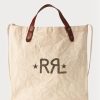 White Men’s Ralph Lauren Logo Canvas Market Tote Bags