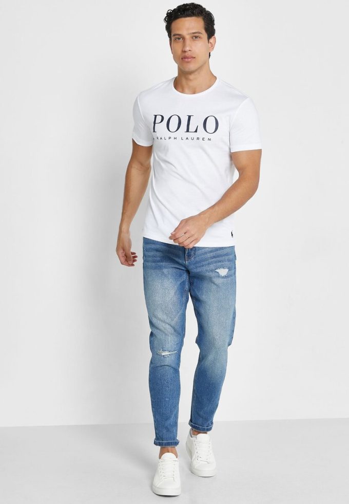 White Men’s Ralph Lauren Logo Crew Neck T Shirts White Men’s Ralph Lauren Logo Crew Neck T Shirts