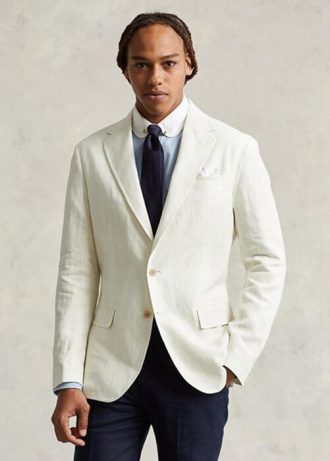 White Men’s Ralph Lauren Polo Soft Linen Suit Blazers