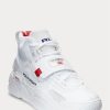 White Men’s Ralph Lauren PS100 High-Top Sneakers