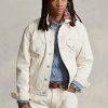 White Men’s Ralph Lauren Relaxed Fit Canvas Trucker Jackets White Men’s Ralph Lauren Relaxed Fit Canvas Trucker Jackets