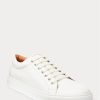 White Men’s Ralph Lauren Severn Calfskin Sneakers