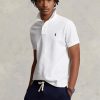 White Men’s Ralph Lauren Slim Fit Mesh  Polo Shirts