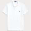 White Men’s Ralph Lauren Slim Fit Mesh  Polo Shirts