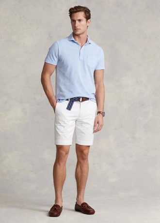 White Men’s Ralph Lauren Stretch Slim Fit Chino  Shorts