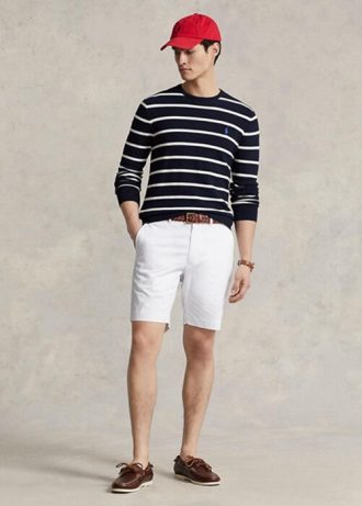 White Men’s Ralph Lauren Tailored Fit Stretch Twill  Shorts