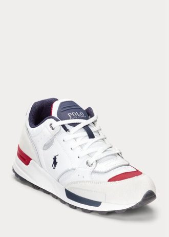White Men’s Ralph Lauren Trackster 200 Sneakers
