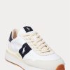 White / Navy Men’s Ralph Lauren Train 89 Suede & Oxford Sneakers