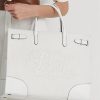 White/White Women’s Ralph Lauren Eyelet Canvas Large Devyn Tote Bags