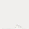 White Women’s Ralph Lauren Andee Eyelet Leather Slippers