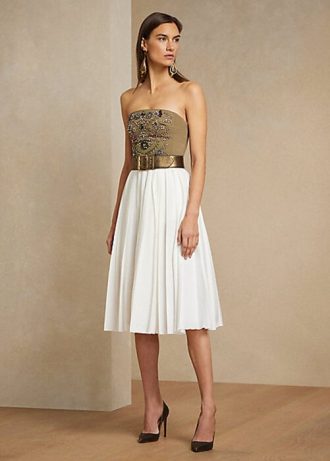 White Women’s Ralph Lauren Arnav Pleated Linen-Blend Skirts